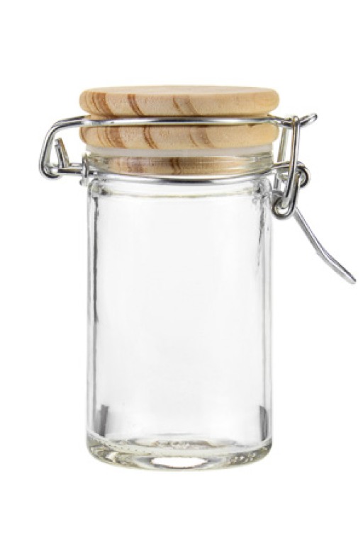 Bügelglas mit Holzdeckel